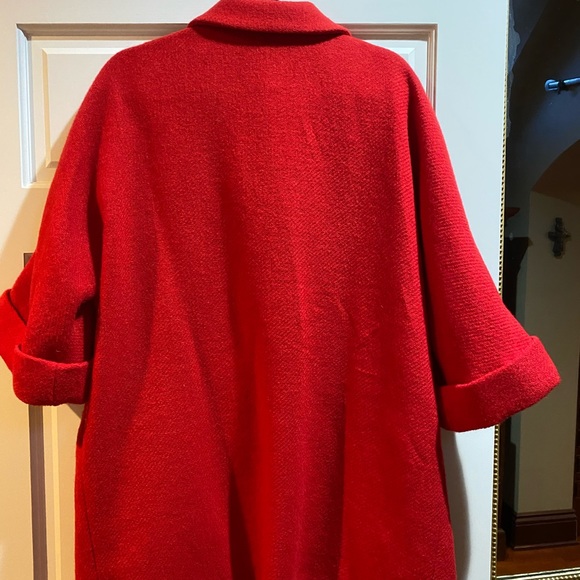 New without tags Retro 1950’s style Red wool coat made in Italy - Picture 5 of 10